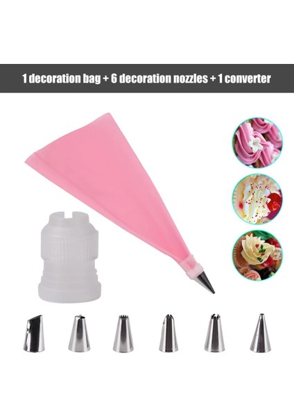 Pembe Tarzı Et Silikon Mutfak Aksesuarları Buzlanma G Krem Pasta Torbası 6 Paslanmaz Çelik Nozullu Dıy Kek Dekorasyon Ipuçları Seti (Yurt Dışından) modelleri