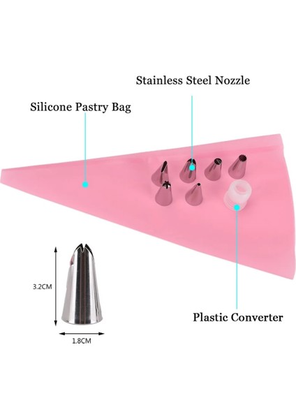 Pembe Tarzı Et Silikon Mutfak Aksesuarları Buzlanma G Krem Pasta Torbası 6 Paslanmaz Çelik Nozullu Dıy Kek Dekorasyon Ipuçları Seti (Yurt Dışından) fırsatları