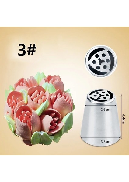 No.3 Tarzı Kek Süsleme Nozulları Ipuçları Rus Lale Kek Buzlanma G Krem Nozullar Bisküvi Sugarcraft Pasta Kek Dıy Pişirme Aracı (Yurt Dışından)