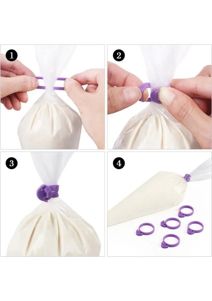 Mor Tarzı Licone Tutma Halkası Pasta Torbaları Kablo Bağı Sızdırmazlık Halkası Dekoratif Çiçek Torbası Tutma Halkası Kek Aksesuarları (Yurt Dışından) fiyatları