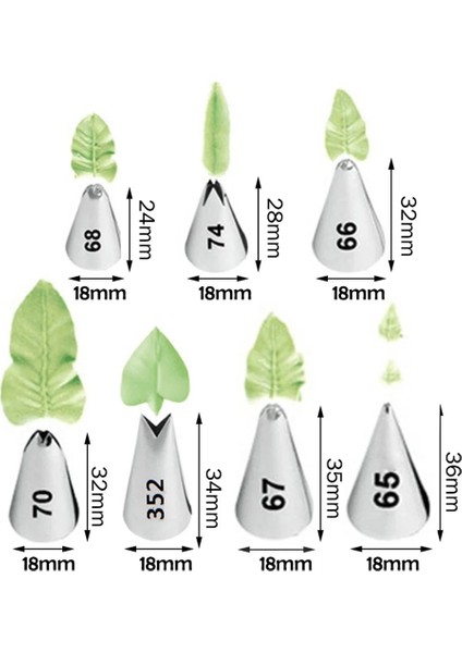 No.70 Tarzı 7 Farklı Stil Yaprakları Krem Paslanmaz Çelik Buzlanma G Nozullar Ipuçları Kek Kreması Dekorasyon Cupcake Pasta Kek Araçları (Yurt Dışından) fiyatları