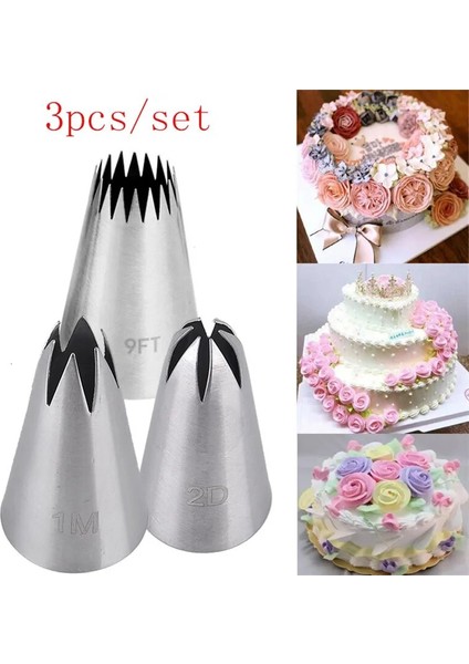 1 Milyon Stili 3 Adet Gül Çiçek Buzlanma G Nozullar Tüp Rus Pasta Memesi Açılış Yıldızı Kek Dekorasyon Ipuçları Şekerleme #1m 2d 9ft (Yurt Dışından)