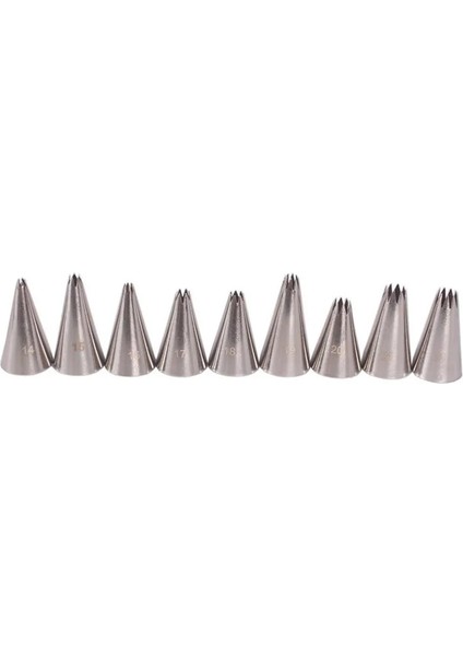 9 Adet Tarzı Et Open Star Krem G Nozullar Pasta Süsleme Seti Metal Pasta Torbası Ipuçları Fondan Bisküvi Buzlanma Ipuçları Tüp Kalıp Araçları (Yurt Dışından)