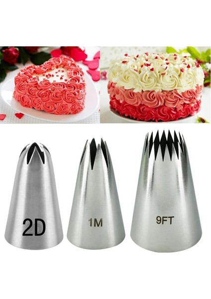 1 Milyon Stili 3 Adet Damla Çiçek G Ipuçları Krem Meme Dekor Ucu Buzlanma Memesi #1m 2d 9ft Gül Kek Fondan Pasta Pişirme Dekorasyon Araçları (Yurt Dışından) modelleri
