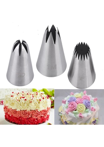1 Milyon Stili 3 Adet Damla Çiçek G Ipuçları Krem Meme Dekor Ucu Buzlanma Memesi #1m 2d 9ft Gül Kek Fondan Pasta Pişirme Dekorasyon Araçları (Yurt Dışından) fırsatları