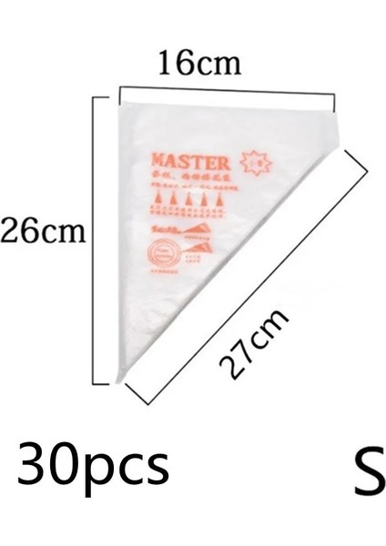 S 30 Adet Tarzı Pcs Tek Kullanımlık Pasta Torbaları Buzlanma Kek Krema Dekorasyon Mutfak Yemek Hazırlama Torbaları Fincan Kek G Pişirme Araçları (Yurt Dışından)