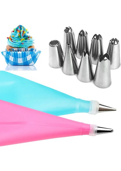 1 Adet Kuplör Tarzı Et Krema Şekerleme Nozulları Buzlanma G Pasta Torbası Seti Diy Pasta Süsleme Araçları Paslanmaz Çelik + Pp Yeniden Kullanılabilir Bağlayıcı (Yurt Dışından)