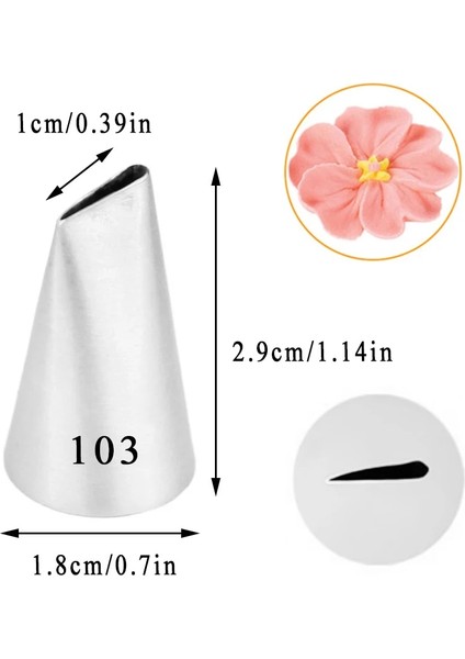 NO.103 Tarzı #101 #102 #103 #g Gül Yaprağı Şekli Oluşturmak Için Nozul Süsleme Buzlanma Ucu Pişirme ve Pastacılık Aletleri Bakeware (Yurt Dışından)