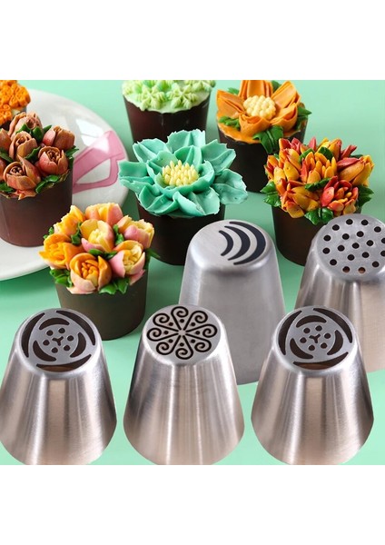 Stil 8 Stil Rus Buzlanma G Ağız Pasta Nozulları Şekerleme Ekipmanları Bütünleşik Olarak Oluşturulmuş Gül Buketi Kek G Torba Başı Sıkma (Yurt Dışından)