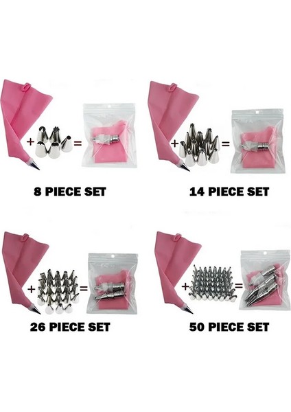 50 Adet Pembe Stil Pcs Kremalı Nozullar Pasta Süsleme Aletleri Aksesuarlar Kek Silikon G Pasta Torbası Mutfak Fırın Ekipmanları (Yurt Dışından) indirimleri