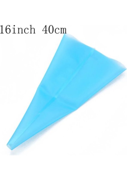 Mavi 16 Inç 40CM Tarzı Şekerleme Torbası Yeniden Kullanılabilir Silikon Pasta Torbası Buzlanma G Kek Cupcake Dekorasyon Araçları Mutfak Aksesuarları Dıy Kek Araçları (Yurt Dışından)