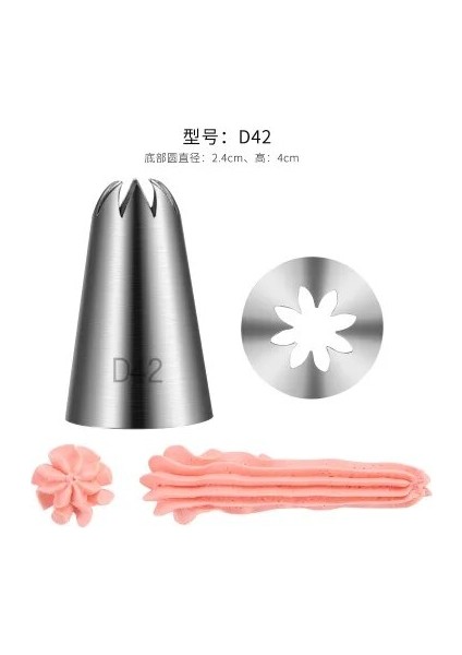 D42 Stili Yüksek Li Paslanmaz Çelik Meme Ipuçları Dıy Kek Dekorasyon Araçları Buzlanma G Krem Pasta Torbası Meme Mutfak Fırın Araçları (Yurt Dışından)