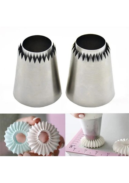 Bir Stil 2 Boyutlu Diy Nozul Paslanmaz Çelik Tatlı Kek Dekorasyon Ipuçları Mutfak Aksesuarları Çerez Bis Buzlanma G Krem Pasta Torbası (Yurt Dışından) fırsatları