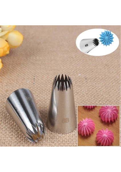 6b# Paslanmaz Çelik Nozul Pasta Süsleme Ipuçları Yazma Tüpü Buzlanma Nozulu Pişirme ve Pastacılık Aletleri Cupcake Pişirme Aletleri (Yurt Dışından)