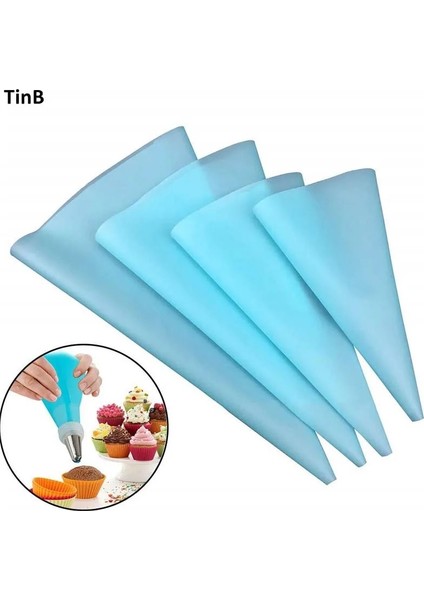 20 Adet Mavi Stil Silikon Yeniden Kullanılabilir Buzlanma G Torbası Pasta Torbası Kek Kremi Dıy Kek Dekorasyon Araçları Pasta Araçları Silikon Kek Araçları Bakeware (Yurt Dışından)