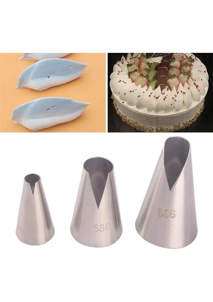 3 Adet Tarzı 580S#580#686 Cake Nozzles Cream Decoration Cake Head Steel Icing G Nozzle Pastry Tools Fondant Flower Baking Tet (Yurt Dışından) fiyatları
