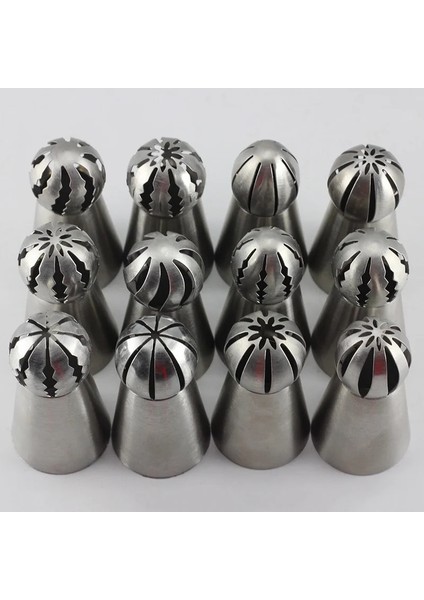 BB143 Stili Mujiang 12 Stil Paslanmaz Çelik Rus Küresel Top Buzlanma G Meme Pasta Ipuçları Fondan Kek Dekorasyon Pişirme Araçları (Yurt Dışından) fiyatları