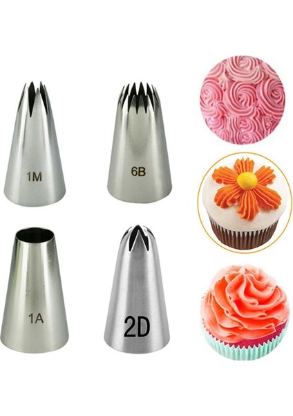 1A Stili #6B#1M#1A#2D Paslanmaz Çelik Pasta Nozul Seti Buzlanma G Nozul Pişirme Pasta Ipuçları Cupcake Kek Dekorasyon Araçları (Yurt Dışından) modelleri