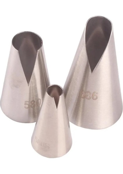 3 Adet Tarzı 580S#580#686 Cake Nozzles Cream Decoration Cake Head Steel Icing G Nozzle Pastry Tools Fondant Flower Baking Tet (Yurt Dışından) modelleri
