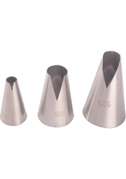 3 Adet Tarzı 580S#580#686 Cake Nozzles Cream Decoration Cake Head Steel Icing G Nozzle Pastry Tools Fondant Flower Baking Tet (Yurt Dışından) fırsatları