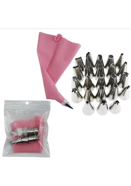 26 Adet Tarzı K Silikon Pasta Torbaları T Buzlanma G Nozul Krem Yeniden Kullanılabilir Pasta Torbası Kek Süsleme Aracı Pasta Nozulu (Yurt Dışından)