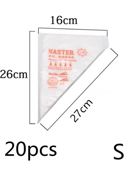 S 20 Adet Tarzı Pcs Tek Kullanımlık Pasta Torbaları Buzlanma Kek Krema Dekorasyon Mutfak Yemek Hazırlama Torbaları Fincan Kek G Pişirme Araçları (Yurt Dışından)