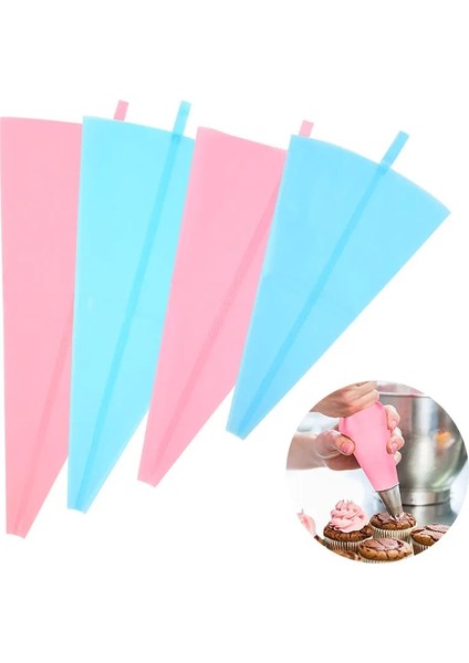 MAVI-S-25X15CM Stili Mavi Pembe Yeniden Kullanılabilir Silikon Pasta Torbası Buzlanma G Krem Pasta Torbası Dıy Pişirme Kek Dekorasyon Araçları Gıda Sınıfı G Çanta (Yurt Dışından) modelleri