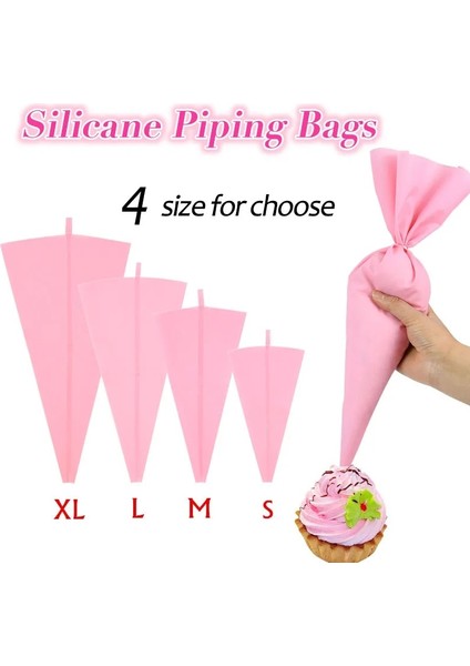 MAVI-S-25X15CM Stili Mavi Pembe Yeniden Kullanılabilir Silikon Pasta Torbası Buzlanma G Krem Pasta Torbası Dıy Pişirme Kek Dekorasyon Araçları Gıda Sınıfı G Çanta (Yurt Dışından) fırsatları