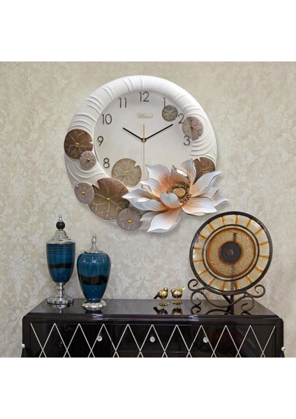 1002 W Kabartma Çiçek Desenli Duvar Saati fiyatları