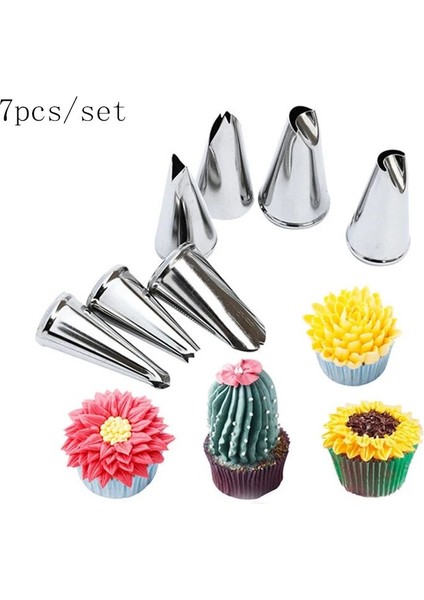 7 Adet Tarzı Teel Krizantem Yaprak Gül Çiçek Nozullar Buzlanma G Ipuçları Kek Dekorasyon Araçları Krem Gül Bakeware Cupcake Kalıpları (Yurt Dışından) fırsatları