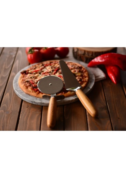 B0594 Maya Pizza dilimleyici Servis Seti - pizza kesme bıçağı