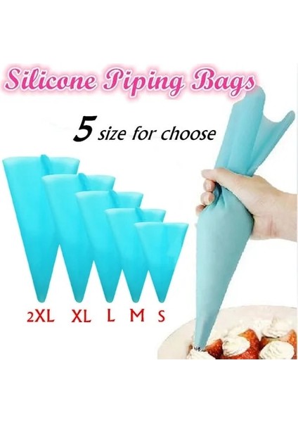 Xl Tarzı Yeniden Kullanılabilir Silikon Pasta Torbası Çevre Dostu Buzlanma G Torbaları Kremalı Kek Fırında Süsleme 5 Boy (Yurt Dışından) fiyatları