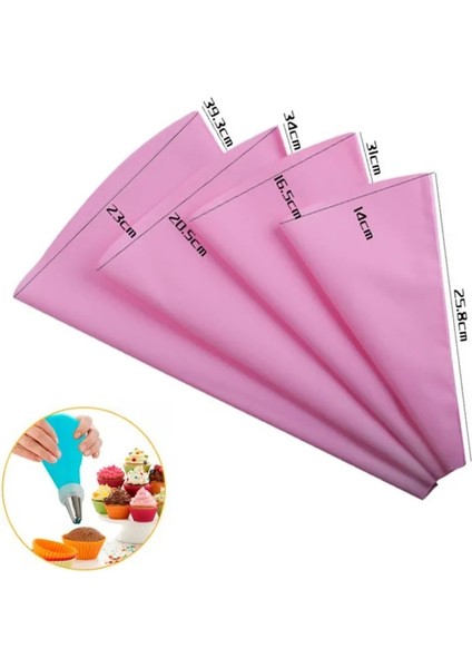 4 Adet Pembe Stil Mutfak Aletleri Kremalı Pasta Torbası Pişirme Aksesuarları Dıy Kek Dekorasyon Gıda Sınıfı Evatpu Yeniden Kullanılabilir Çantalar (Yurt Dışından)