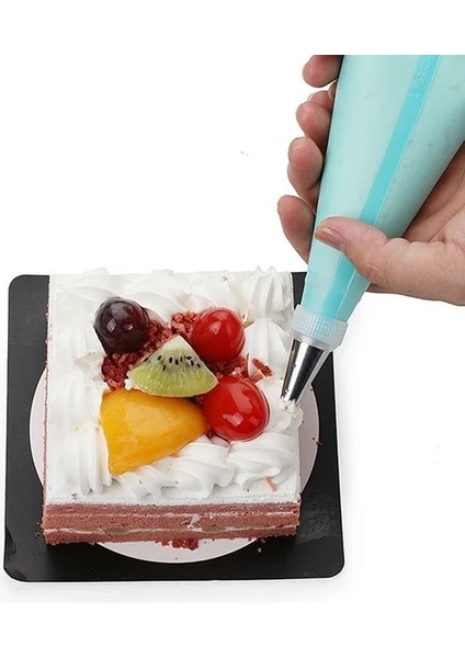 8 Adet Mavi Stil Silikon Pasta Torbası Ipuçları Mutfak Dıy Kek Buzlanma G Kremalı Kek Dekorasyon Araçları Yeniden Kullanılabilir Pasta Torbaları + Meme Seti (Yurt Dışından) fırsatları