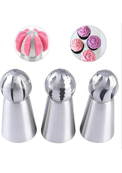 NO.103 Tarzı 1 Adet Sıcak Rus Küresel Top Paslanmaz Çelik Çiçek Kek Nozulları Buzlanma G Dekorasyon Ipuçları Araçları Küre Şekli Krem (Yurt Dışından) modelleri