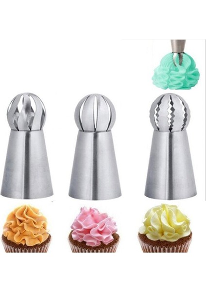 NO.103 Tarzı 1 Adet Sıcak Rus Küresel Top Paslanmaz Çelik Çiçek Kek Nozulları Buzlanma G Dekorasyon Ipuçları Araçları Küre Şekli Krem (Yurt Dışından) fırsatları