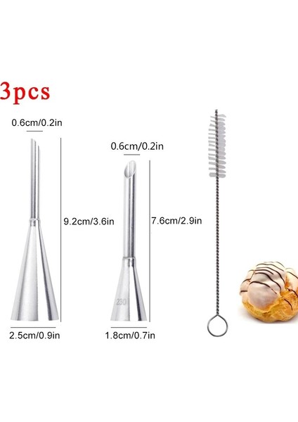 3 Adet Tarzı Buzlanma G Puf Memesi Ipuçları Paslanmaz Çelik Cupcake Ponponları Enjeksiyon Rus Şırınga Şekerleme Pasta Aracı (Yurt Dışından)