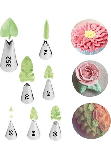 No.74 Tarzı 7 Farklı Stil Yaprakları Krem Paslanmaz Çelik Buzlanma G Nozullar Ipuçları Kek Kreması Dekorasyon Cupcake Pasta Kek Araçları (Yurt Dışından) indirimleri