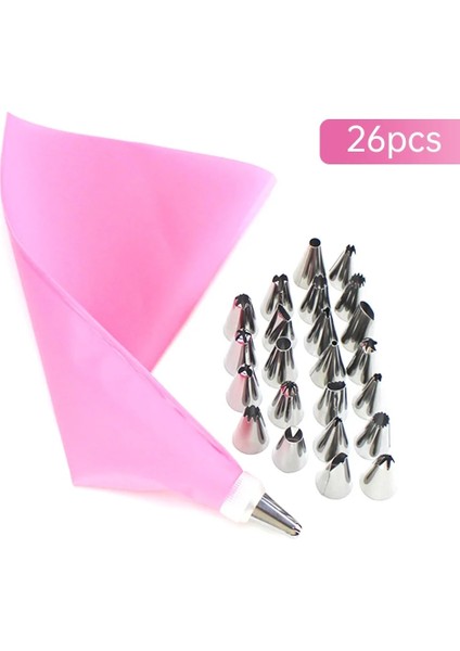 Beyaz Stil 26 Parçalı Pasta Torbası ve Meme Seti Yeniden Kullanılabilir Buzlanma Borusu Krem Pasta Memesi Dıy Mutfak Pişirme Kek Dekorasyon Aracı (Yurt Dışından) fırsatları