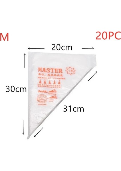 M 20 Adet Tarzı Pcs Pe Tek Kullanımlık Pasta Torbası Şekerleme Torbaları Kek Krema Buzlanma Fondan Dekorasyon Mutfak Pişirme G Çanta Aracı (Yurt Dışından)