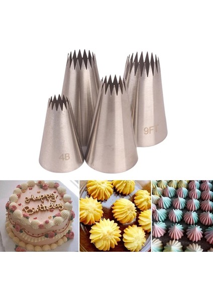Sarı Stil 1-Ream Kek Memesi Paslanmaz Çelik Sıkma Çiçek Memesi Kek Dekorasyon Mutfak Aksesuarları Çok Boyutlu Pasta Araçları (Yurt Dışından) fiyatları