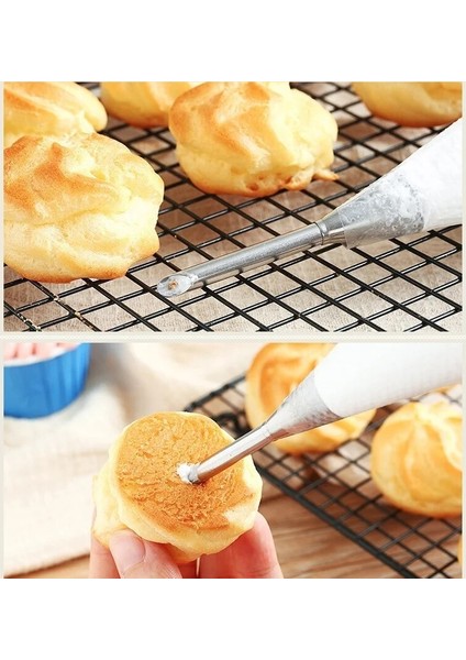 Paslanmaz Çelik Krem Puf Buzlanma G Meme Ucu Mutfak Dıy Uzun Ponponlar Şırınga Rus Pasta Meme Ucu Set Kek Araçları (Yurt Dışından) fırsatları