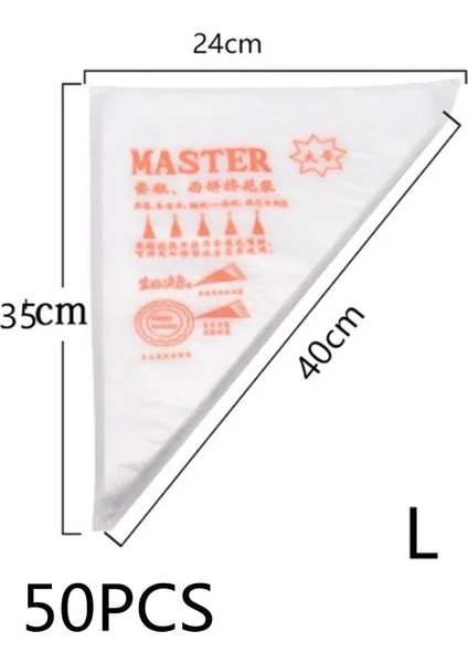 L 50 Adet Tarzı Pcs Tek Kullanımlık Pasta Torbaları Buzlanma Kek Krema Dekorasyon Mutfak Yemek Hazırlama Torbaları Fincan Kek G Pişirme Araçları (Yurt Dışından)