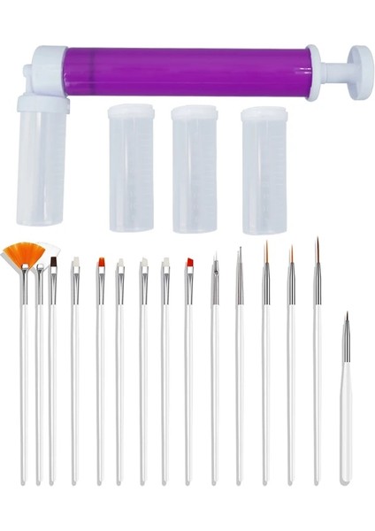 15 Kalemli Mor Tarzı Kek Airbrush Sprey Aracı Reposteria Kek Dekorasyon Malzemeleri Tatlı Mutfak Pişirme Aksesuarları Pasta Kek Dekorasyon Araçları (Yurt Dışından)