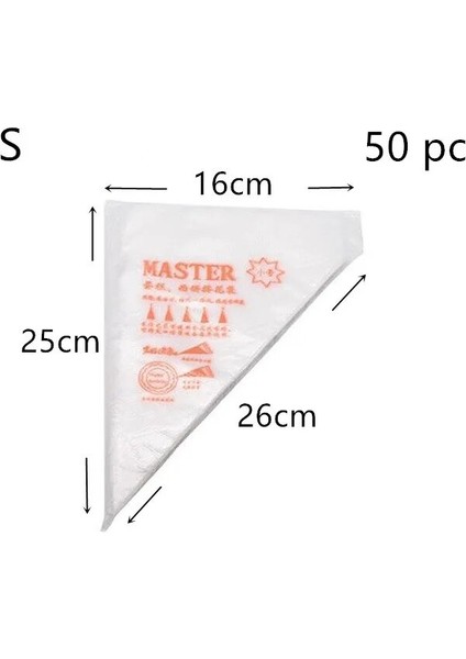S 50 Adet Tarzı Tek Kullanımlık G Torba Buzlanma Fondan Kek Kreması Dekorasyon Pasta Ucu Aracı Kek Paketi Pasta Torbası Tatlı Dekoratörü (Yurt Dışından)