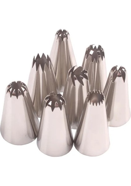 8 Adet Tarzı 8 Adet Büyük Boy Rus Pasta Buzlanma G Nozulları Paslanmaz Çelik Dekorasyon Ucu Kek Cupcake Dekoratör Gül Aksesuarları Mutfak (Yurt Dışından)
