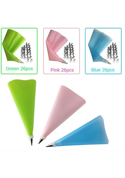 50 Adet Mavi Stil Sıcak Et Silikon Pasta Torbası Ipuçları Mutfak Dıy Buzlanma G Krem Yeniden Kullanılabilir Pasta Torbaları +24 Meme Seti Kek Dekorasyon Araçları (Yurt Dışından) fırsatları