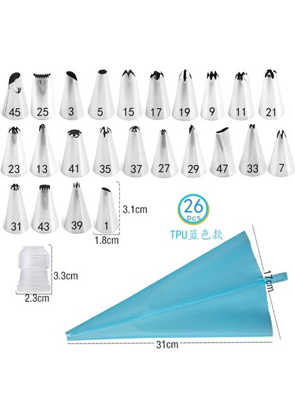 50 Adet Mavi Stil Sıcak Et Silikon Pasta Torbası Ipuçları Mutfak Dıy Buzlanma G Krem Yeniden Kullanılabilir Pasta Torbaları +24 Meme Seti Kek Dekorasyon Araçları (Yurt Dışından) indirimleri