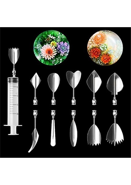 D Stili Çiçek Reative 3D Jöle Çiçek Puding Memesi Sanat Araçları Şekerleme Airbrush Jöle Kek Jelatin Şırınga Memesi Seti Pasta Dekoru (Yurt Dışından) fiyatları