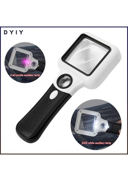Beyaz Stil 5x 45X Işıklı Büyüteç LED Işık Uv Lamba Handhel Büyüteç Okuma Büyütme Büyüteç Cam Takı Büyüteç (Yurt Dışından) modelleri